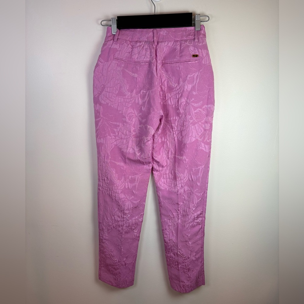 Scotch & Soda Women’s Pink Floral Cropped Dress Pants Lowry Jacquard, Size Small - Picture 2 of 7